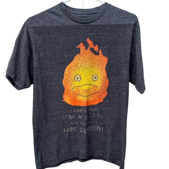 Howls Moving Castle Anime I don't Cook gray shirt Size Medium - Picture 1 of 5